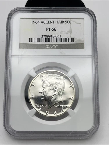 1964 Accented Hair Silver Proof Kennedy Half Dollar NGC PF66 BBC