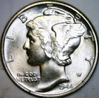 1944s CH BU + Mercury Dime Coin NICE FLASHY LUSTER SILVER LOT #5  NR