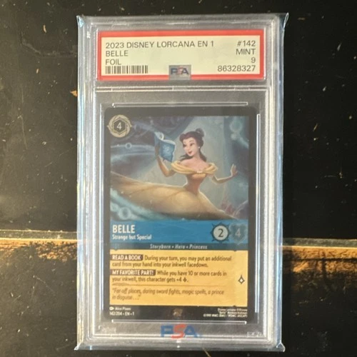 Ravensburger Disney Lorcana Belle Strange But Special 142/204 Cold Foil PSA 9