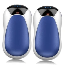  Rechargeable Hand Warmers 2 Pack - 8000mAh Electric Hand Warmers, Instant Blue