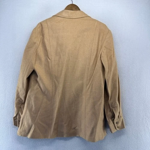 Vintage Hickey Freeman Jacket Men's 44 Large Brown Shirt Camel Hair Lined 70s image 10