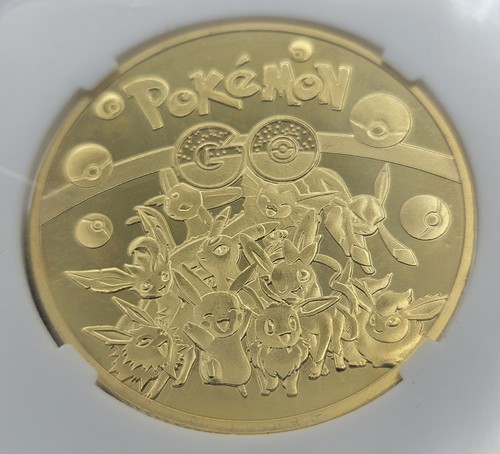 Pokemon GO Coin Pikachu Set 1996 Giappone Edizione Limitata Valore KL placcato oro - Foto 8 di 24