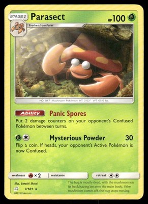 Pokemon Karten Parasect 7/181 Team Up Sonne & Mond Rare NM