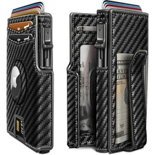 Slim Carbon Fiber Bifold Wallet – RFID Blocking, Money Clip, Stylish & Secure