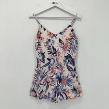 Forever New Playsuit Women 8 Multicolored Floral Adjustable Straps Lined Viscose