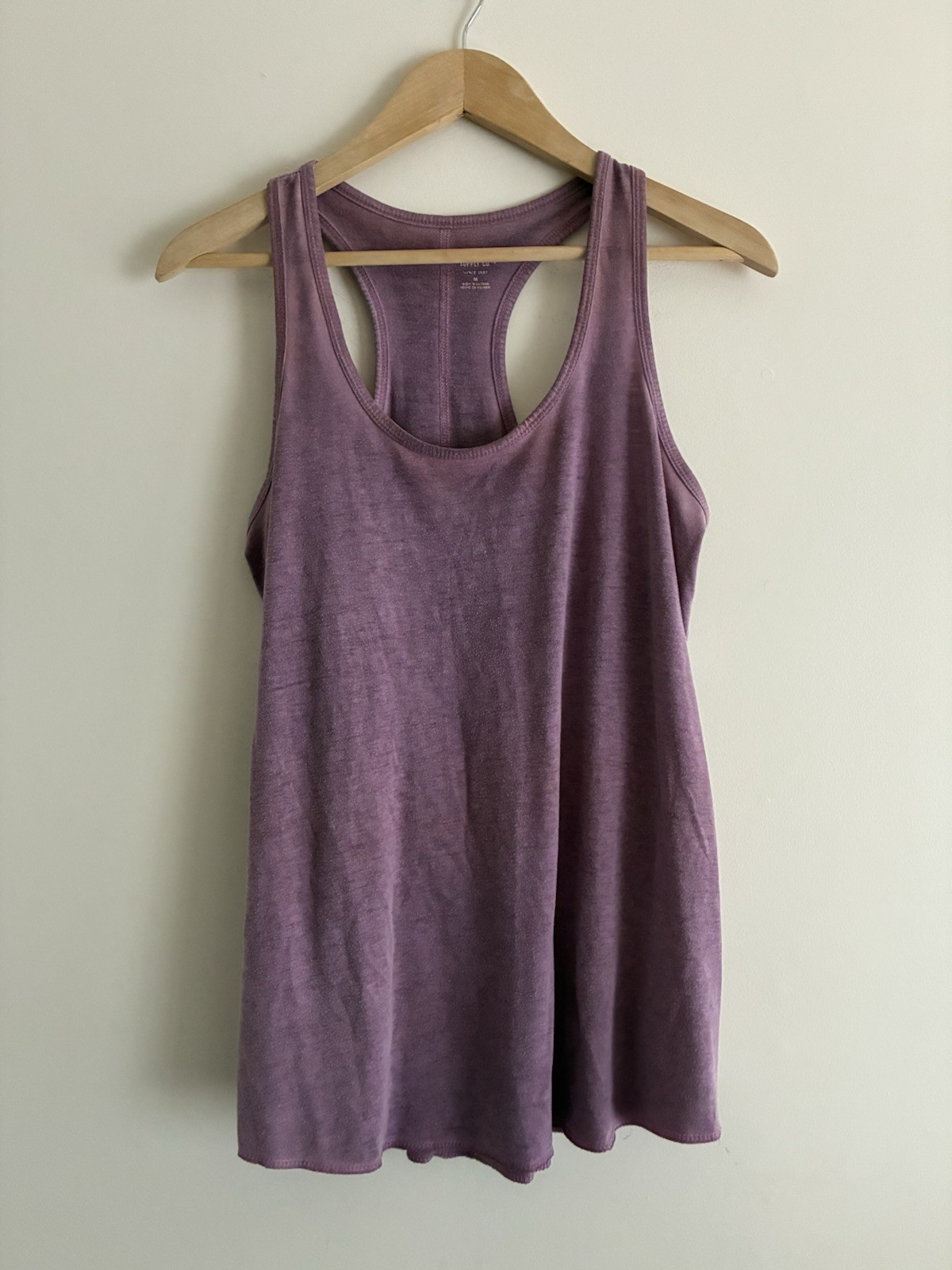 Mossimo Supply Co Womens Solid Purple Sheer Polyester Blend Racerback Tank Top M