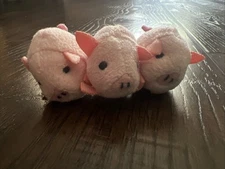 3 Little Pigs Landet Farm  Plush Miniature Mini Pig Little Piggies RARE HTF 2.5”