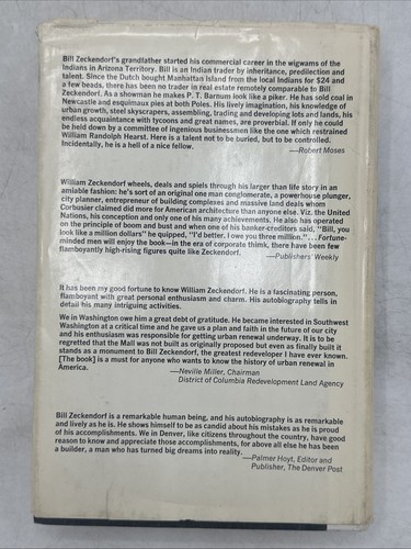 Autobiography of William Zeckendorf by William Zeckendorf 1970 HCDJ - Picture 2 of 18