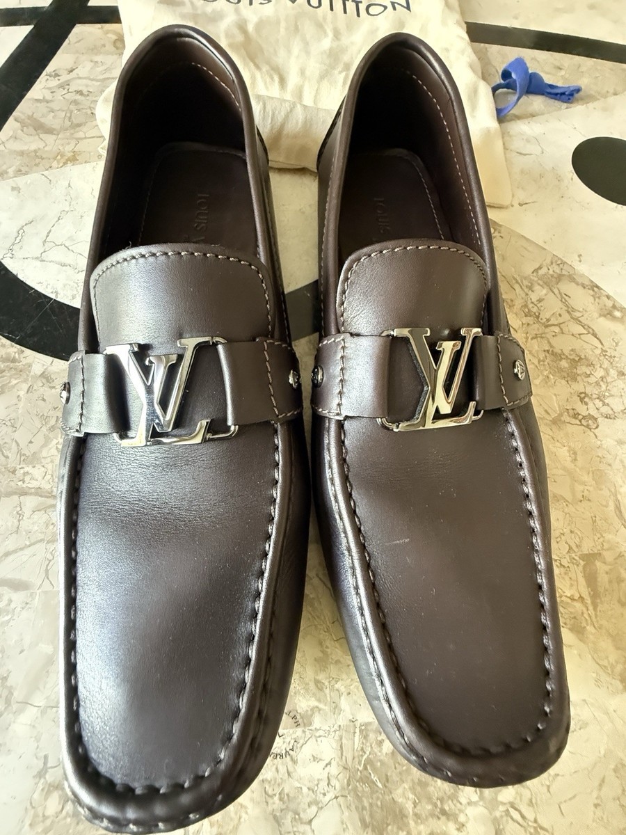 Louis Vuitton Monogram Coin Loafers Leather Shoes Brown Louis Vuitton Monogram Mens Arizona Car Shoe Moccasin  main image 3
