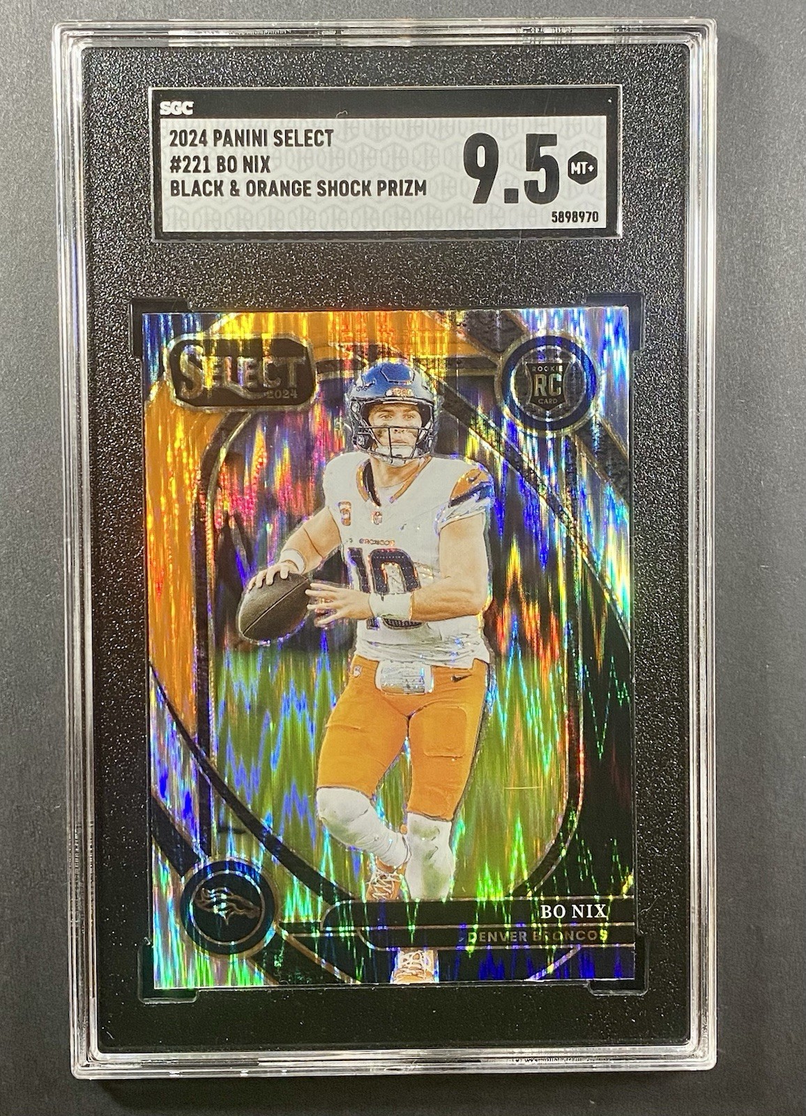 2024 PANINI SELECT BLACK & ORANGE SHOCK #221 BO NIX SGC 9.5