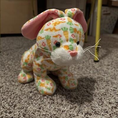 GANZ Webkinz Carrots Bunny 9'' HM754 Soft Stuffed Plush Toy Rabbit No Code