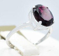 GENUINE 2.98 Cts GARNET SOLITAIRE RING SOLID 10k WHITE GOLD - Free Appraisal
