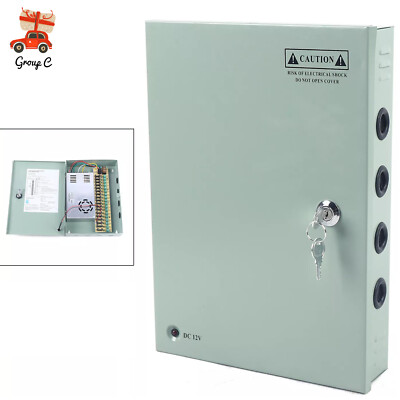 12VDC 18CH 30A Security Camera Power Supply Box Distribution for CCTV DVR System