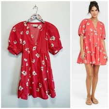 UNIVERSAL THREAD Pink Salmon Floral Puff Sleeve Dress Size XS