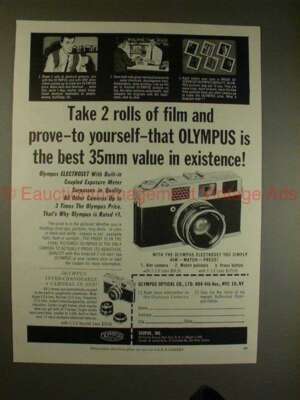 1960 Olympus Auto Electro Set Camera Ad - Take 2 Rolls!