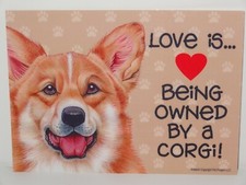 Love Is Being Owned By A Corgi Dog 5x7 Hang Anywhere Sign w/ Magnet