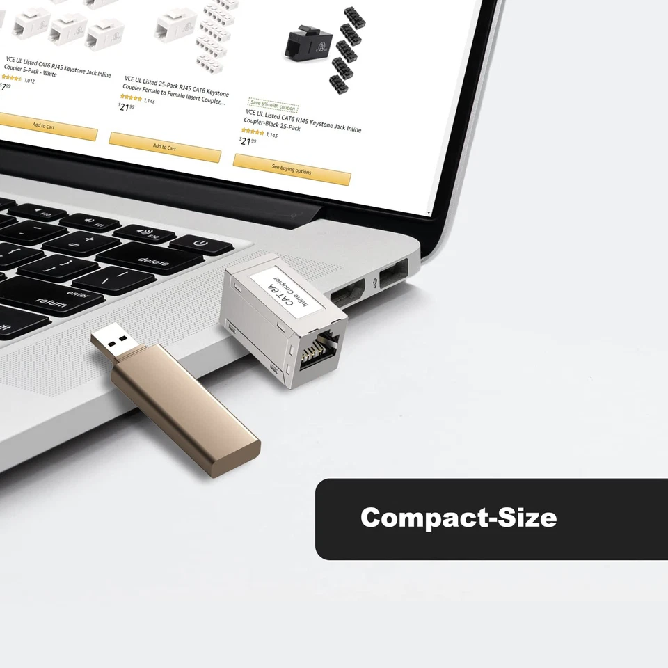 RJ45 Kupplung Cat7 Cat6A LAN Kupplung Netzwerk verbinder Modular Geschirmt RJ... - Bild 4 von 4