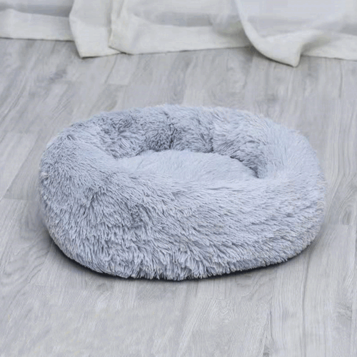 Small 50cm Dog Cat Bed Fluffy Donut Kitten Puppy Pet Cushion Calming Mattress - 第 1/6 張圖片