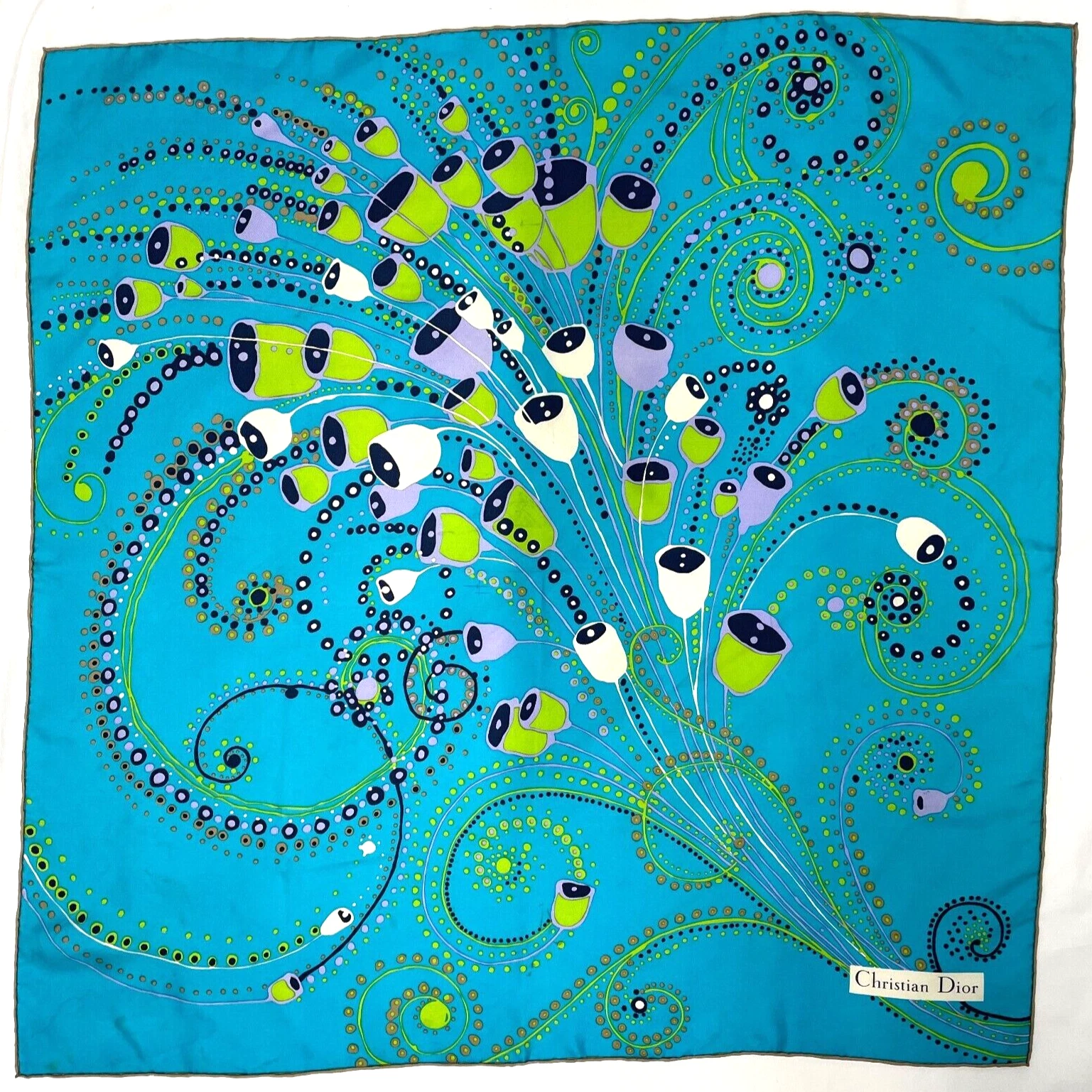 Foulard Soie Vintage Christian Dior France 30