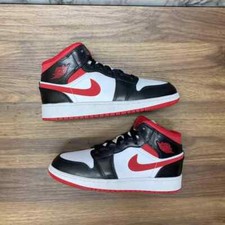 Nike Air Jordan 1 Mid Gym Red Black White 2021 DJ4695-122 GS Youth Size 5Y Rare