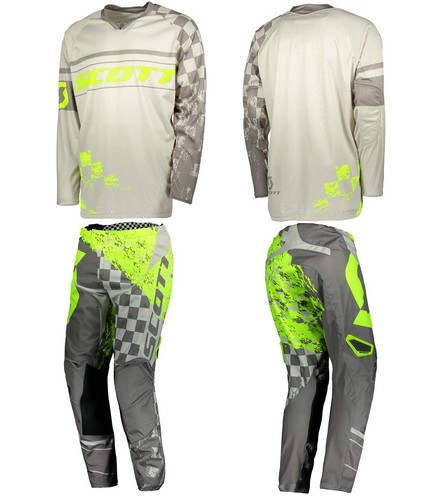 TUTA COMPLETO MAGLIA PANTALONI CROSS ENDURO SCOTT 350 GRIGIO GIALLO TG  32(48)M | eBay