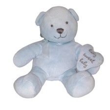 Hallmark Baby Sweet Baby Heart Rattle Blue Bear Baby Plush Stuffed Toy 9"