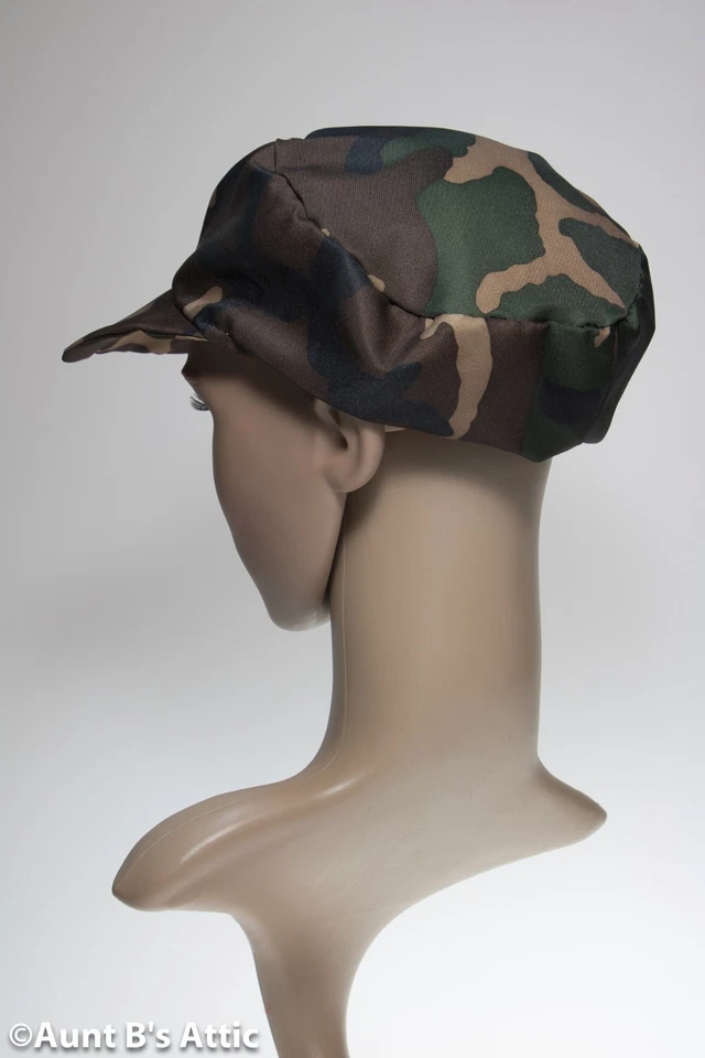 Gorra Camuflaje Militar Verde Marrón y Tostado Poli Ala Ejército Disfraz Camuflaje Sombrero OS Foto 2 de 2