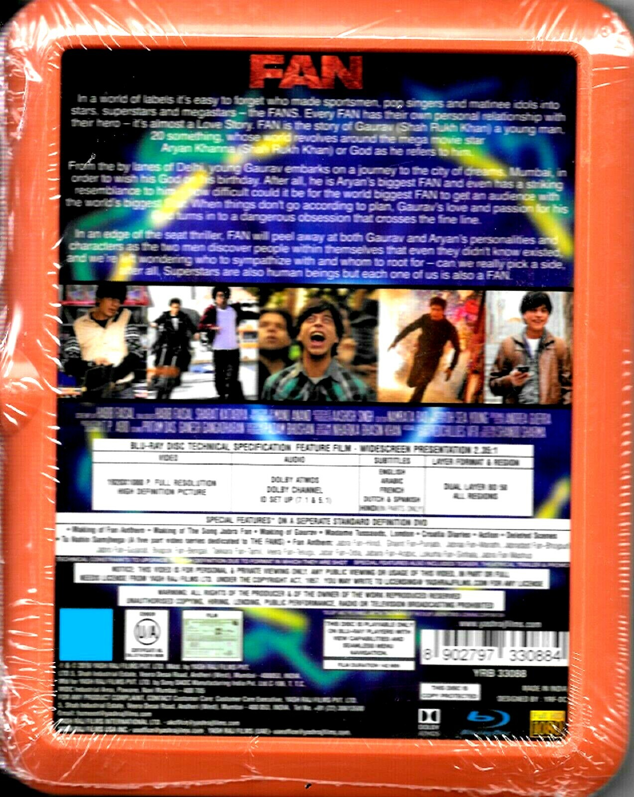 FAN SHAH RUKH KHAN, SHRIYA 2 DISCS BOLLYWOOD HINDI BLU RAY ENGLISH