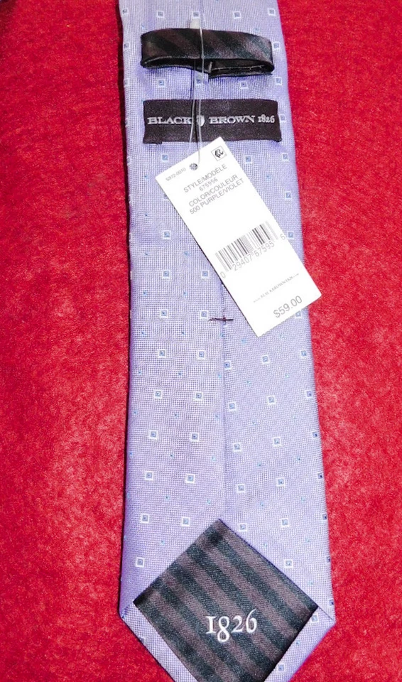 BLACK BROWN 1826 BLUE/LIGHT BLUE SILK/COTTON DOTS TIE - NWT - DESIGNER TIES. Foto 3 de 4