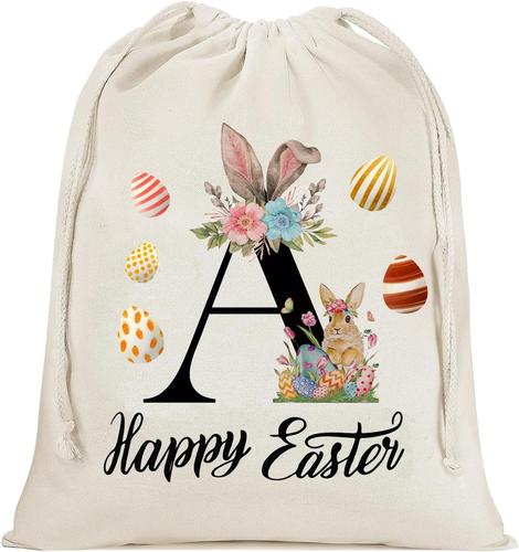 Easter Gift Bags - Easter Decorations Indoor, Reusable Personalized Monogtam Eas