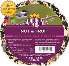 Nut  Fruit Snack Stack Wild Bird Food, Bird Seed Cake for outside Feeders, 6-Pa