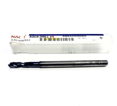 NACHI 4.2mm Coolant Thru Carbide Drill. 5mm Shank. 0718898. AQDEXZ0H3D0420