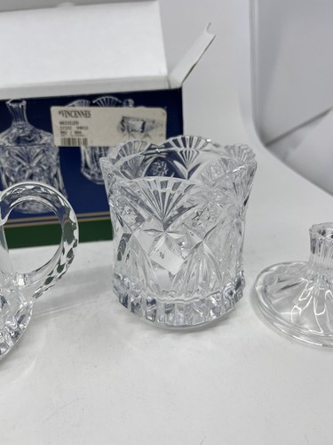 NIB 3 Pc Vincennes CRISTAL D'ARQUES 24% Lead CRYSTAL-SUGAR BOWL-Creamer -FRANCE - Picture 12 of 16