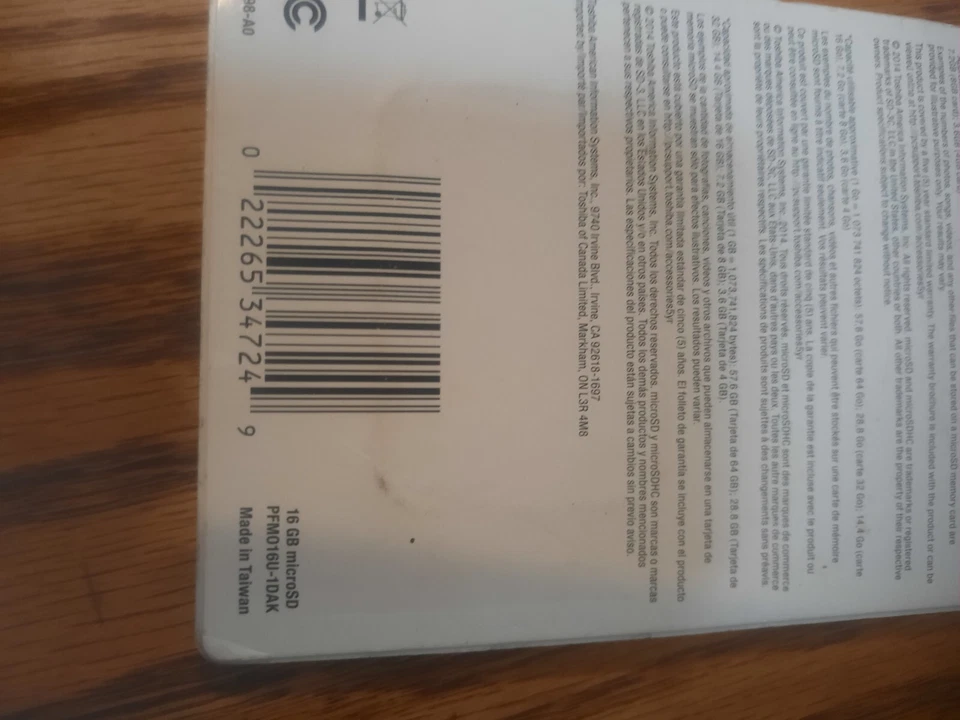 Toshiba 16GB microSD Memory Card with Standard Adapter - Image 3 of 4