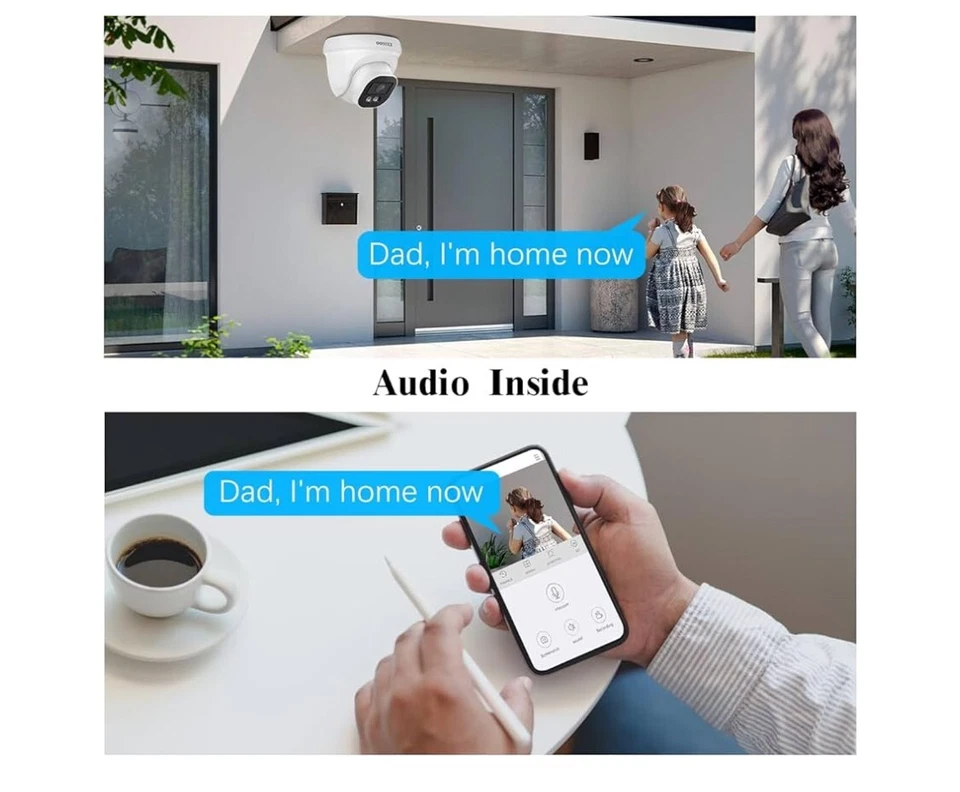 4K/8.0 Megapixel & 130° Ultra Wide-Angle with Audio PoE Dome Outdoor HomeCameras - Image 2 of 4