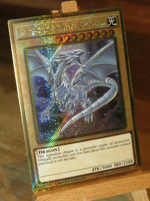 Yu-Gi-Oh! Blue Eyes White Dragon - Gold SECRET Rare -  Special Artwork -englisch