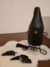 CaddyO 06' Genuine Blk Leather Wine Bottle Cooler Zip Carrier 7 Extra Essentials