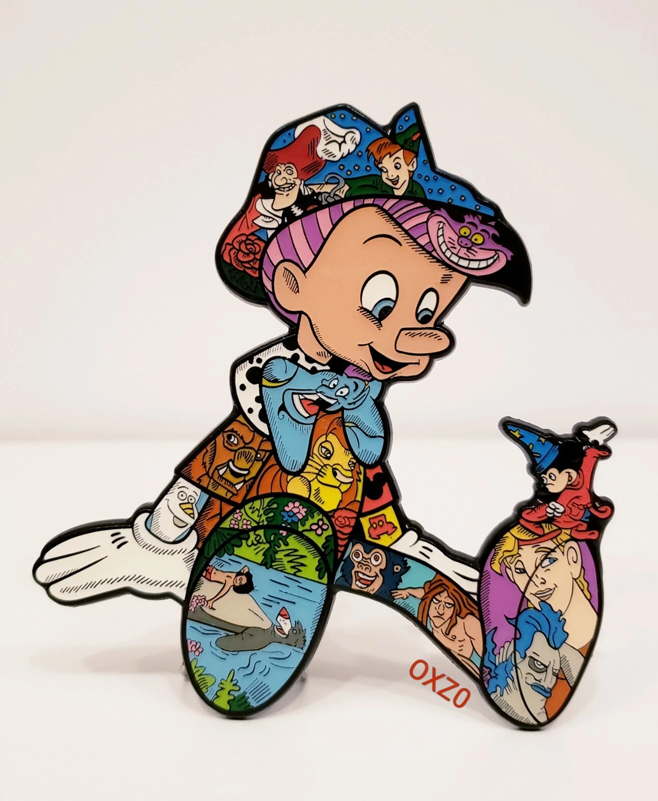 RARE Disney Pinocchio Art Pin LE /150 4" Lion King Mickey Mouse Peter Pan Tarzan