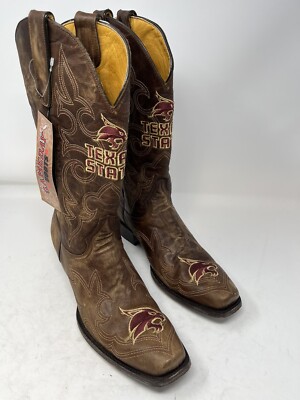 Texas State University Bobcats Gameday Board Room Boots NEW