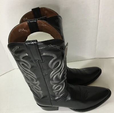 Dan Post Black Mignon Corona DP2110R Leather Western Cowboy Boots Men Sz 10.5  D