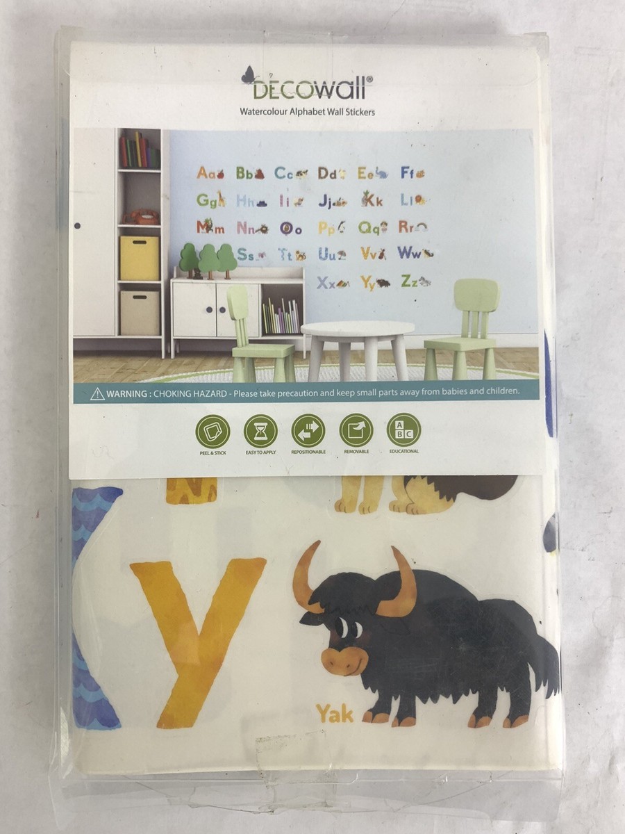 Animal Alphabet Wall Decals - Peel & Stick Educational ABC Stickers For Kids Room