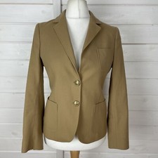Gant Beige Wool Blend Blazer Jacket Size Uk 12 Gold Buttons Lined Capsule