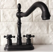 Oil Rubbed Brass Bathroom Vanity Faucet 4"Centerset 2Handle Basin Sink Mixer Tap