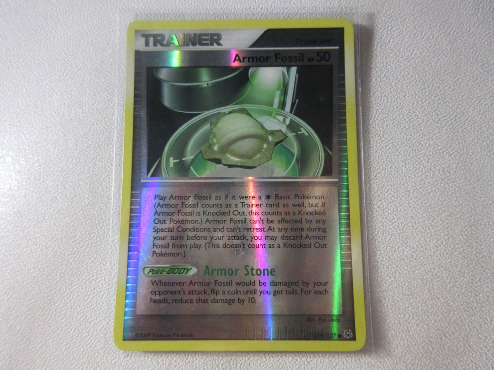 Armor Fossil Reverse Holo Platinum Pokemon Card LP