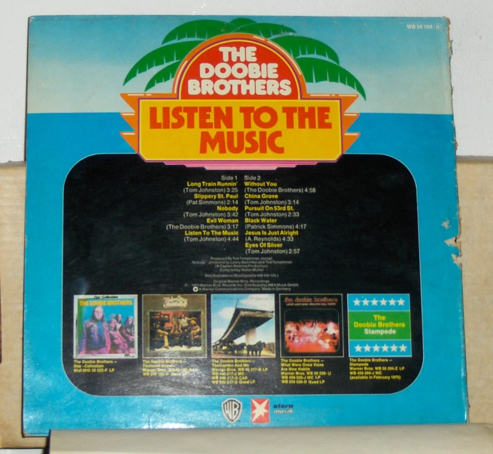 The Doobie Brothers – Listen To The Music - Germany Import Vinyl LP Record Album - Image 2 of 2