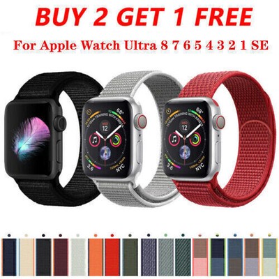 iWatch Band Strap Loop Nylon For Apple Watch Ultra 8 7 6 5 4 3 2 Series SE 38-49