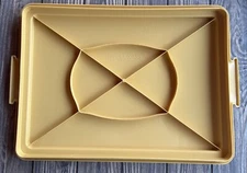 Tupperware Vintage Yellow Serving Tray Lid 622-2 Rectangular With Handles Plasti