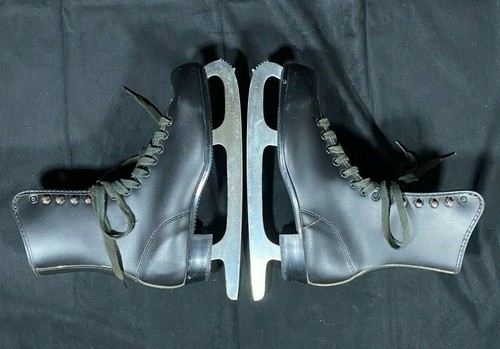 \IMPERIAL ICE SKATES Vintage Women’s Size 6 Black Figure Tempered/Hardened Steel - Picture 2 of 12