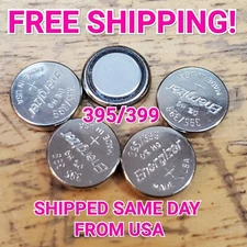 Five (5) Energizer 395/399 SR927 Silver Oxide Coin Cell Batteries 1.55V Battery