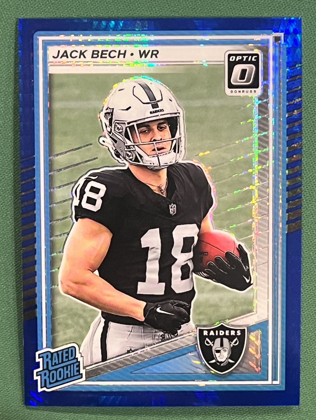 2025 Panini Donruss Optic - Rated Rookie Jack Bech #211 Blue Hyper Prizm (RC)